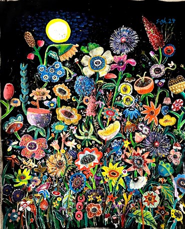 Painting, Saeed Gholami, Flowers 02, 2024, 76264