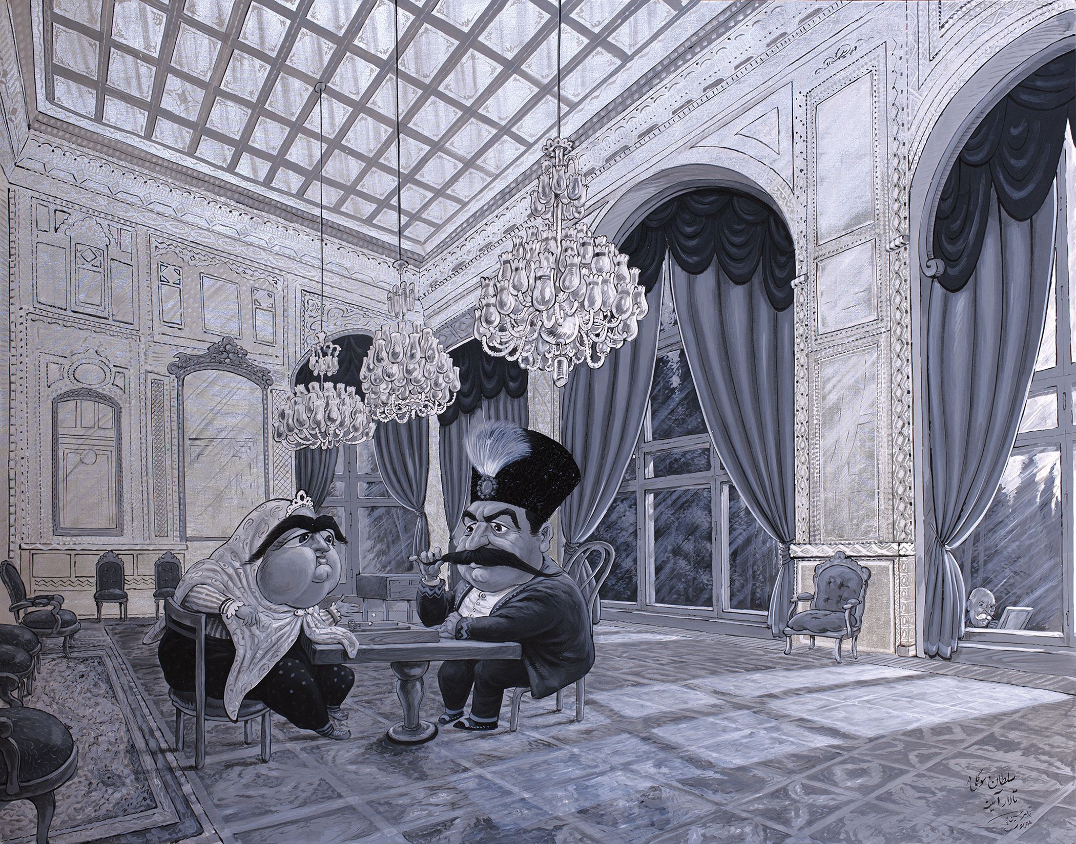 Bozorgmehr Hosseinpour, Sultan and Sugli in the Mirror Hall, 2024
