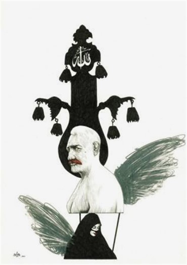 Works on paper, Mohsen Ahmadvand, Wings, 2011, 1110