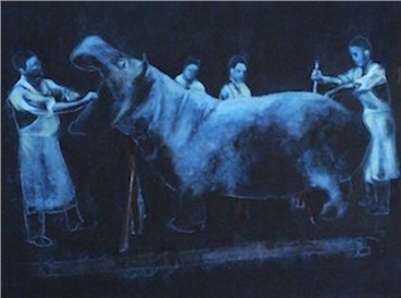 Painting, Avish Khebrezadeh, Hippo and Taxidermist, 2010, 5708