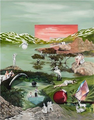 Painting, Mahsa Tehrani, Memories of Swim Meet in the Ocean, 2019, 25056