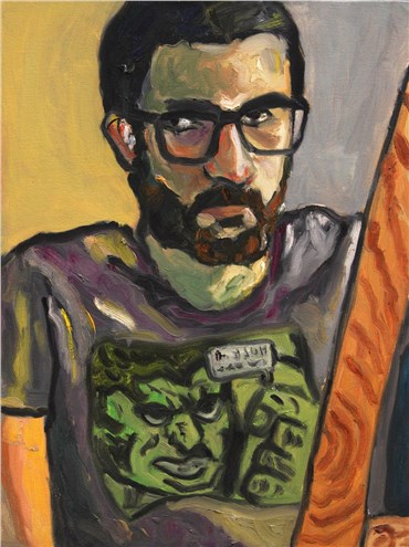 Painting, Keiman Mahabadi, Self Portrait, 2014, 34337