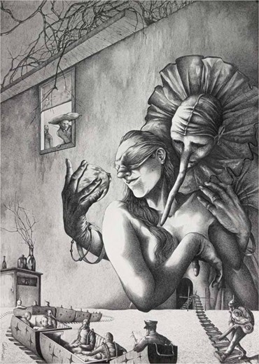 Drawing, Payam Qelichy, Reunion in the Abyss, 2022, 74962