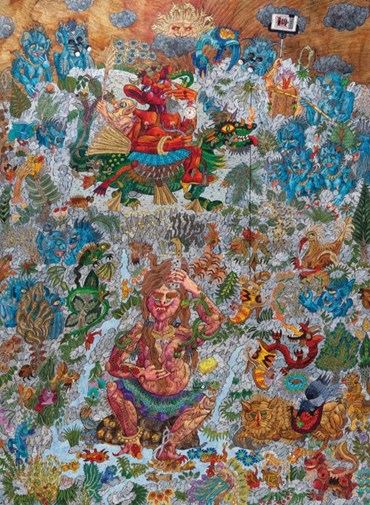 Painting, Ali Akbar Sadeghi, Khosrow Catches Sight of Shirin Bathing, 2018, 78074