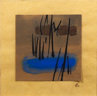 Works on paper, Sohrab Sepehri, Abstract Composition with Blue, 1970, 15160