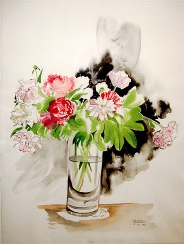 Works on paper, Houshang Seyhoun, Vase of Flowers, 1994, 6851