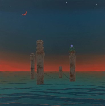 Painting, Azadeh Nia, Crescent Orange, 2024, 75268