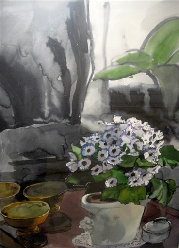 Works on paper, Houshang Seyhoun, Flower Pot, , 6849