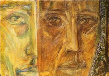 Painting, Nima Petgar, Three Faces, 1997, 12215