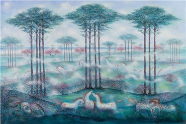 Painting, Hossein Mahjoubi, Tranquility and Life in Pure Nature, 2007, 22871