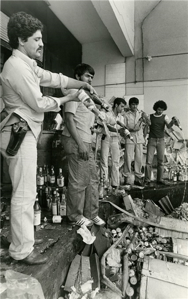 Photography, Mohammad Sayyad, Tehran, Destroying alcoholic beverages in Continetal Hotel - Feb 14th, 1979 , 1979, 36936