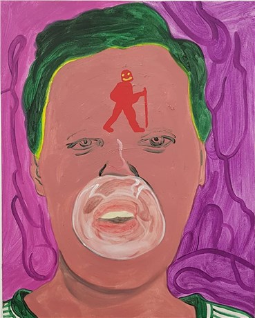Painting, Parsa Mostaghim, Self Portrait with a Bubble, , 21649