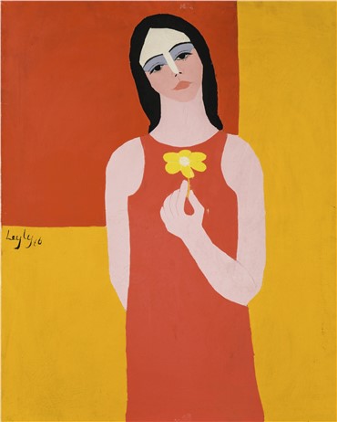 Painting, Leyly Matine Daftary, Girl with Flower, 1966, 15725