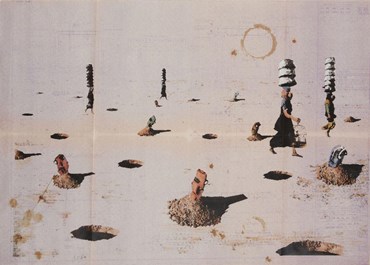 Mixed media, Amin Roshan, Woman With Pots on Head, 2019, 74889