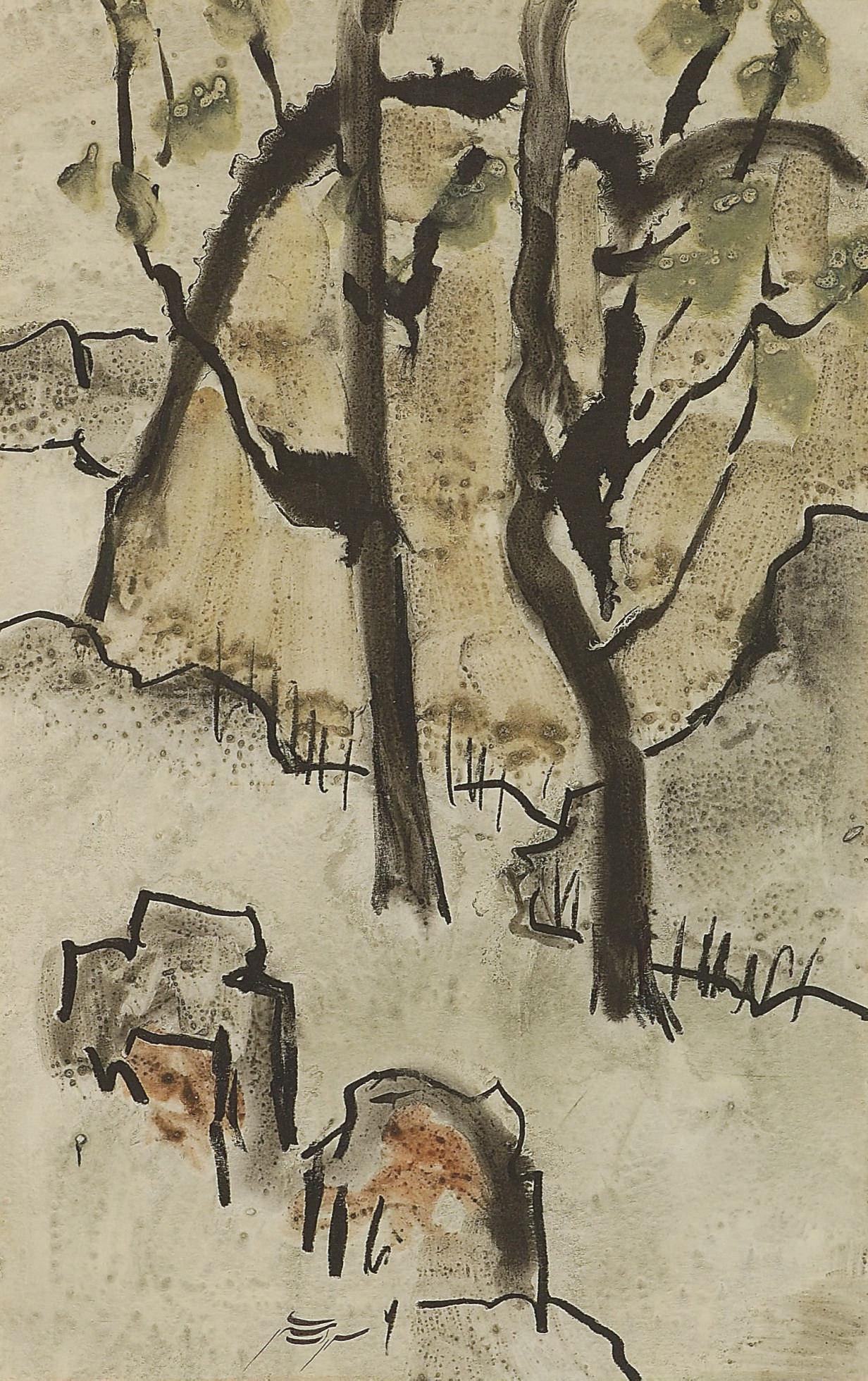 Sohrab Sepehri, Landscape with Trees, 1965