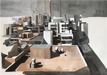 Painting, Nafisseh Riahi, View of Tehran: Day, 1990, 28007