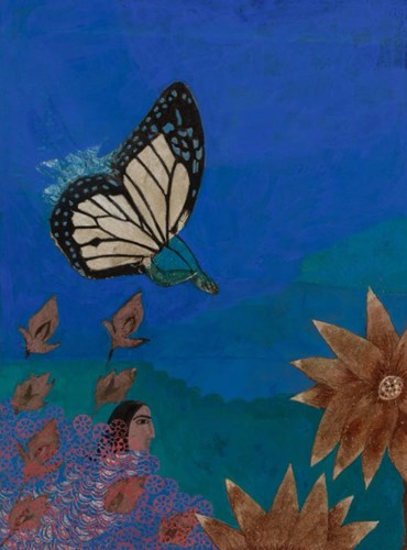 Painting, Samira Abbassy, Butterfly Landing, 2023, 76815
