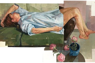 Painting, Hanieh Soltani, Lying Figure with Peonies, 2022, 80193