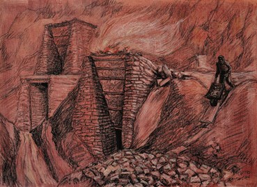 Painting, Samila Amirebrahimi, Gachsar Brick Kiln, 1989, 62891