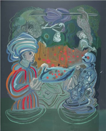 Painting, Rokni Haerizadeh, Under the Sour Cherry Tree, 2008, 4392
