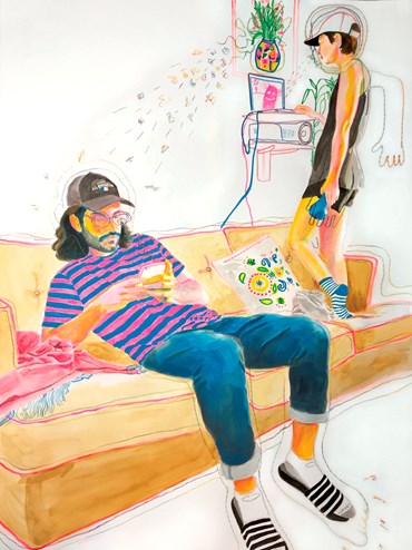 Painting, Makan Negahban, Couch Party, 2017, 77124