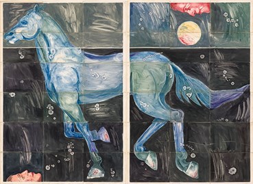 Painting, Nikzad Nodjoumi (Nicky), The Blue Horse, 1981, 76913