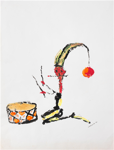 Painting, Ardeshir Mohassess, The Drummer, 1990, 37713