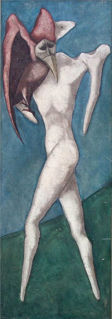 Painting, Bahman Mohassess, Young Boy and Bird, 1966, 4142