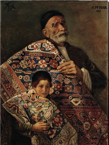 Painting, Jafar Petgar, Carpet Vendors, 1952, 6891