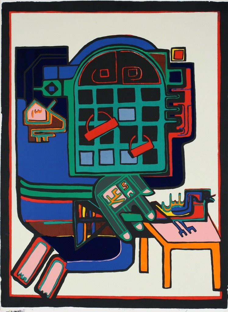 Parviz Tanavoli, Oh! Nightingale (Design for Rug), 1974