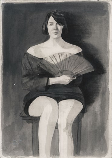 Painting, Hosein Shirahmadi, Woman with a Fan, , 78684