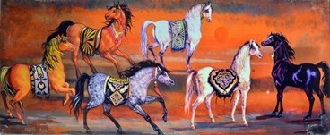 Painting, Nasser Ovissi, Cyrus The Great Horses, , 42037