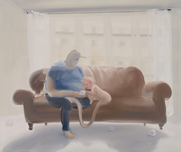 Painting, Tala Madani, Sports Dads (Living Room), 2024, 82851