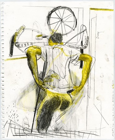 Drawing, Morteza Khakshoor, Boy, Bicycle, Room, 2017, 40435