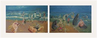 Painting, Rokni Haerizadeh, Shomal (Beach at the Caspian), 2008, 15013