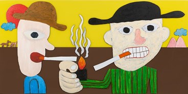 Painting, Hadi Falapishi, Smoke Break, 2024, 77013