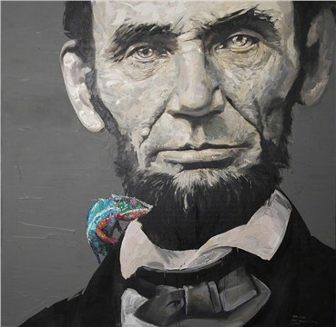 Painting, Adel Younesi, Abraham Lincoln, 2015, 10158