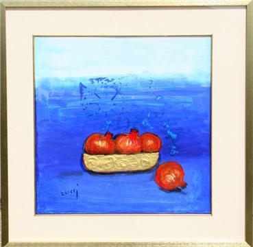 Painting, Nasser Ovissi, Three Pomegranate in Bowl , , 20172