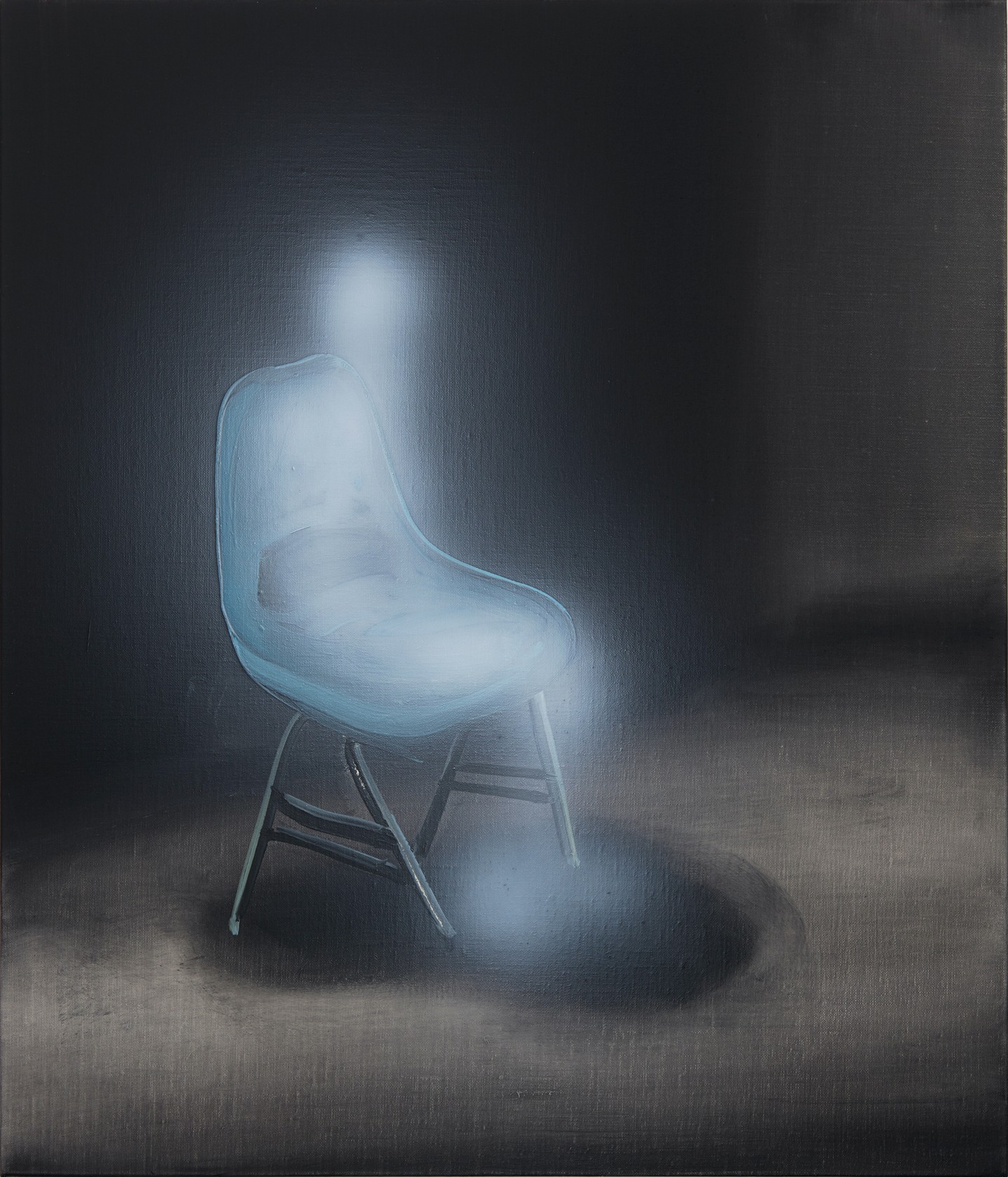 Tala Madani, Ghost Sitter (Blue Chair), 2020