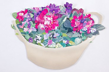 Painting, Mozhan Yaghoubi, African Violets, 2023, 77881