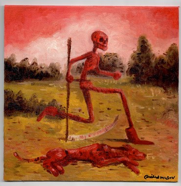 Painting, Milad Mousavi, Death and The Red Dog, 2020, 46814