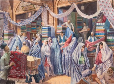 Works on paper, Yervand Nahapetian, The Cloth-Merchants Bazaar , 1979, 20058