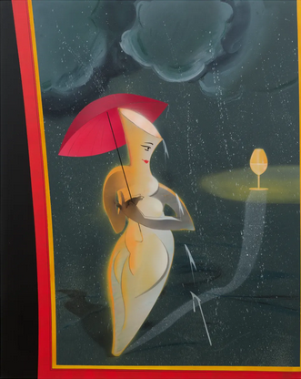 Hoda Kashiha, Gaze into a Glass of Wine in the Rainy Night, 2025, 14849