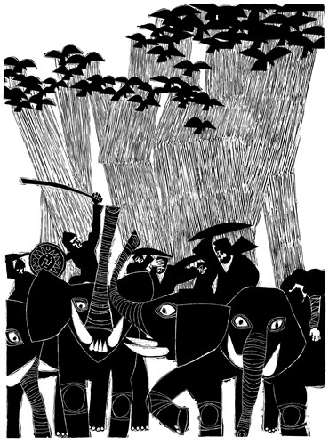 Illustrarion, Morteza Momayez, Illustration for Ghoran, 1962, 42219