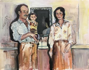 Drawing, Malihe Zafarnezhad, Three Person Family, 2017, 41944
