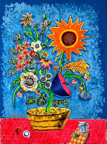 Painting, Saeed Gholami, Flowers 05, 2024, 76265