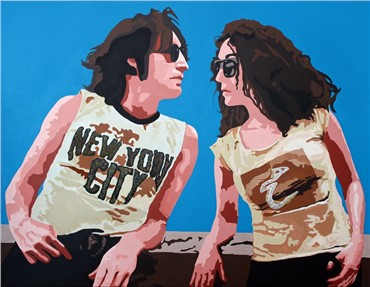 Painting, Simin Keramati, John Lennon, Me, New York City and Heech by Parviz Tanavoli, 2014, 6661