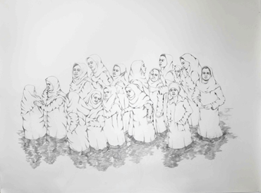 Drawing, Atousa Bandeh, Girls in Water Crop, 2009, 42366