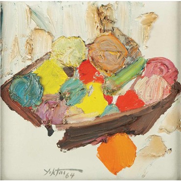 Painting, Manoucher Yektai, Abstract Still Life with Fruit, 1964, 4448