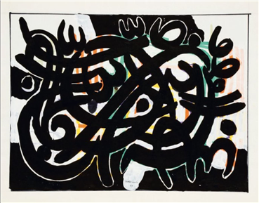 Calligraphy, Charles Hossein Zenderoudi, Composition , 1967, 16018